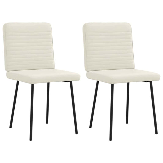 Cadeiras de jantar 2 pcs veludo cor creme