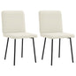 Cadeiras de jantar 2 pcs veludo cor creme