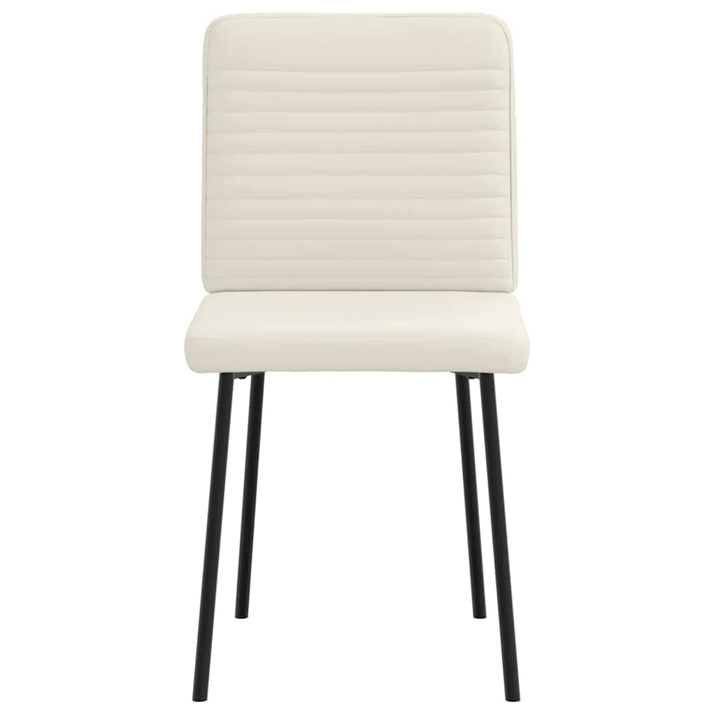 Cadeiras de jantar 2 pcs veludo cor creme