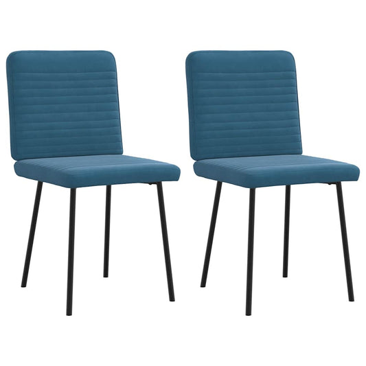 Cadeiras de jantar 2 pcs veludo azul