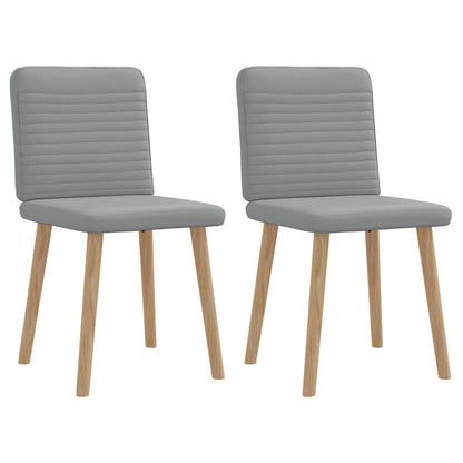 Cadeiras de jantar 2 pcs tecido cinzento-claro