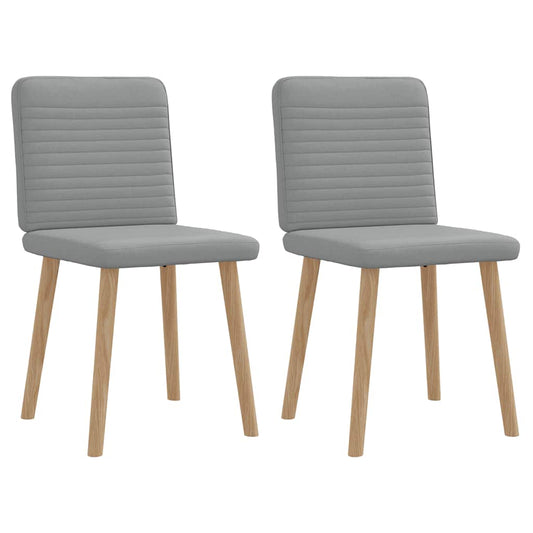 Cadeiras de jantar 2 pcs tecido cinzento-claro