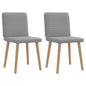 Cadeiras de jantar 2 pcs tecido cinzento-claro