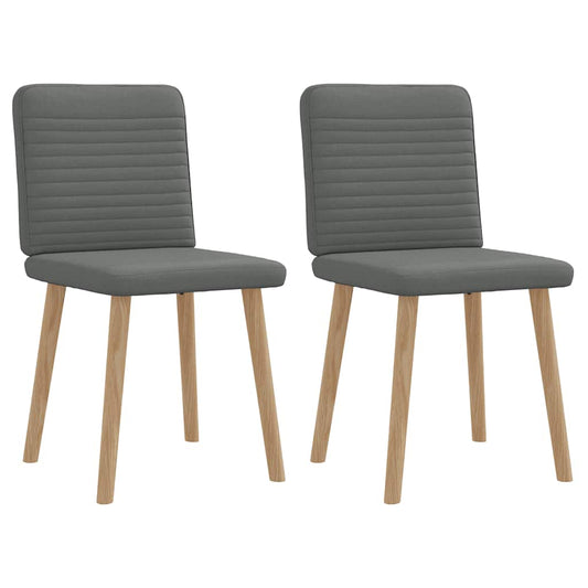 Cadeiras de jantar 2 pcs tecido cinzento-escuro