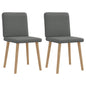 Cadeiras de jantar 2 pcs tecido cinzento-escuro