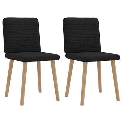 Cadeiras de jantar 2 pcs tecido preto