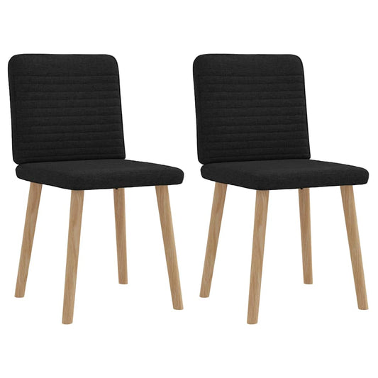 Cadeiras de jantar 2 pcs tecido preto