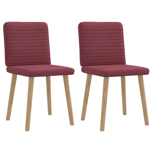 Cadeiras de jantar 2 pcs tecido vermelho tinto