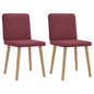 Cadeiras de jantar 2 pcs tecido vermelho tinto