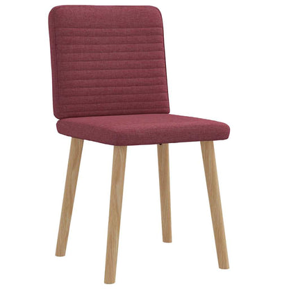 Cadeiras de jantar 2 pcs tecido vermelho tinto