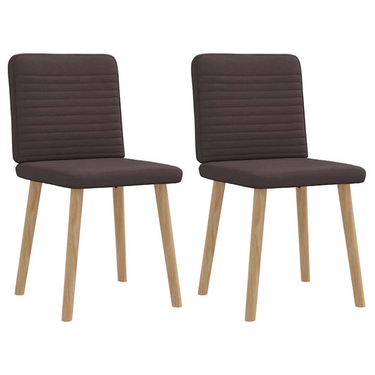 Cadeiras de jantar 2 pcs tecido castanho-escuro