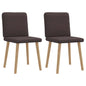 Cadeiras de jantar 2 pcs tecido castanho-escuro