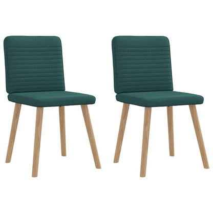 Cadeiras de jantar 2 pcs tecido verde-escuro