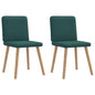 Cadeiras de jantar 2 pcs tecido verde-escuro