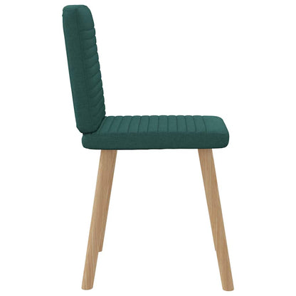Cadeiras de jantar 2 pcs tecido verde-escuro