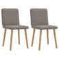 Cadeiras de jantar 2 pcs tecido cinzento-acastanhado