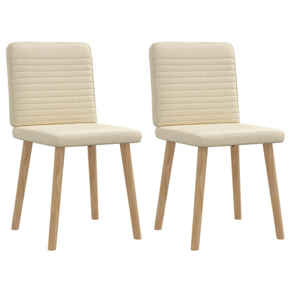 Cadeiras de jantar 2 pcs tecido cor creme