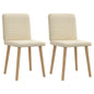 Cadeiras de jantar 2 pcs tecido cor creme