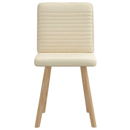 Cadeiras de jantar 2 pcs tecido cor creme