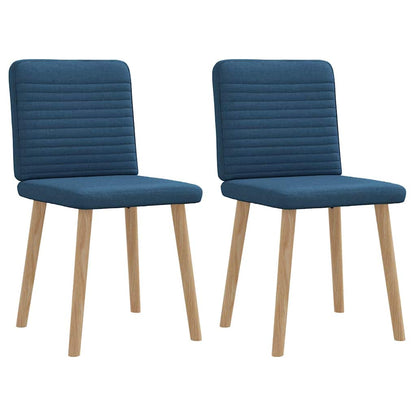 Cadeiras de jantar 2 pcs tecido azul