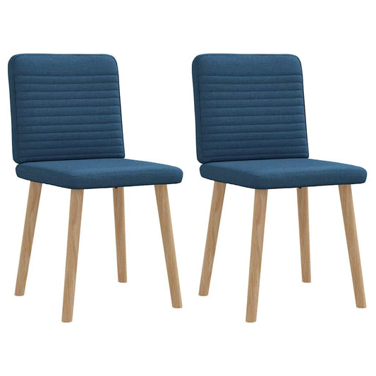 Cadeiras de jantar 2 pcs tecido azul