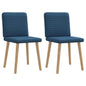 Cadeiras de jantar 2 pcs tecido azul