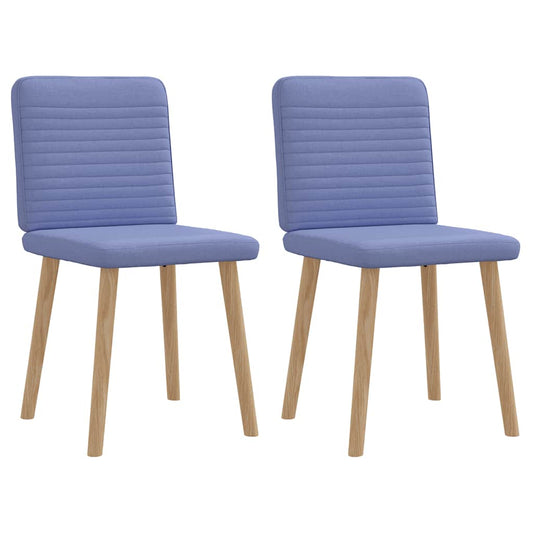 Cadeiras de jantar 2 pcs Jeans Tecido Azul