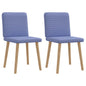 Cadeiras de jantar 2 pcs Jeans Tecido Azul