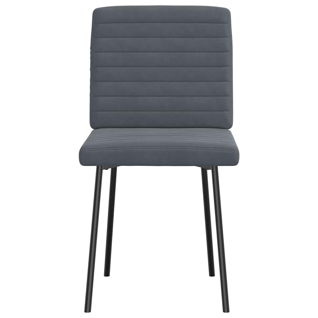 Cadeiras de jantar 2 pcs veludo cinzento-escuro