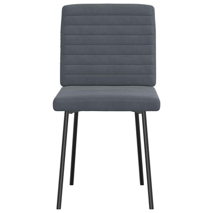 Cadeiras de jantar 2 pcs veludo cinzento-escuro