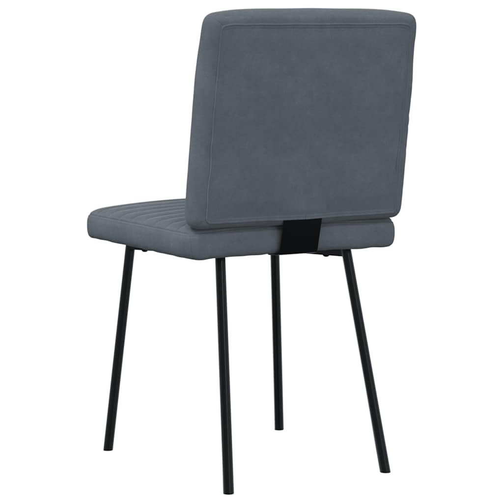 Cadeiras de jantar 2 pcs veludo cinzento-escuro