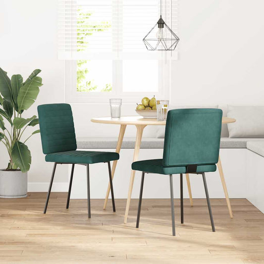 Cadeiras de jantar 2 pcs veludo verde-escuro