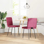 Cadeiras de jantar 2 pcs veludo vermelho tinto