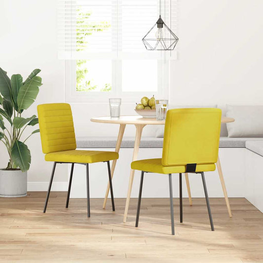 Cadeiras de jantar 2 pcs veludo amarelo