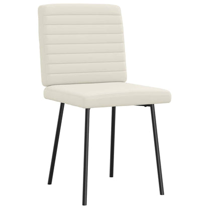 Cadeiras de jantar 2 pcs veludo cor creme