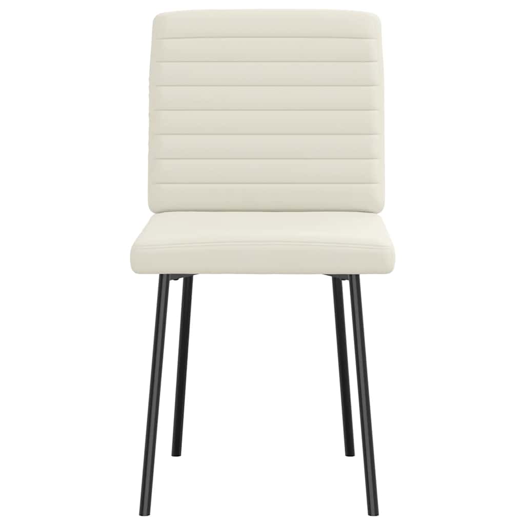 Cadeiras de jantar 2 pcs veludo cor creme