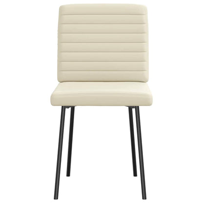 Cadeiras de jantar 2 pcs couro artificial cor creme