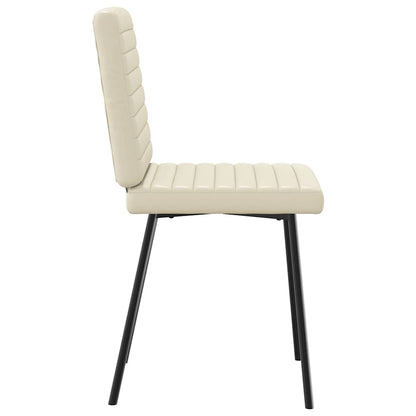 Cadeiras de jantar 2 pcs couro artificial cor creme