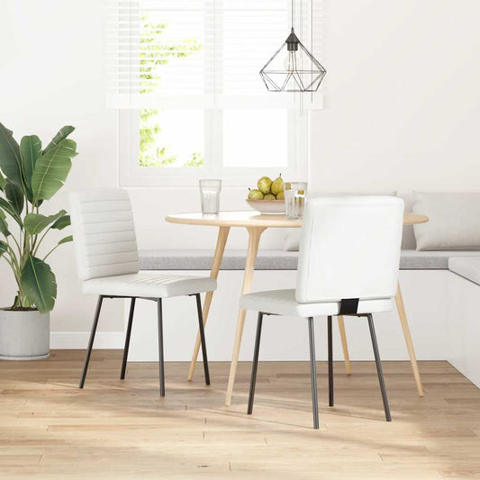 Cadeiras de jantar 2 pcs couro artificial branco