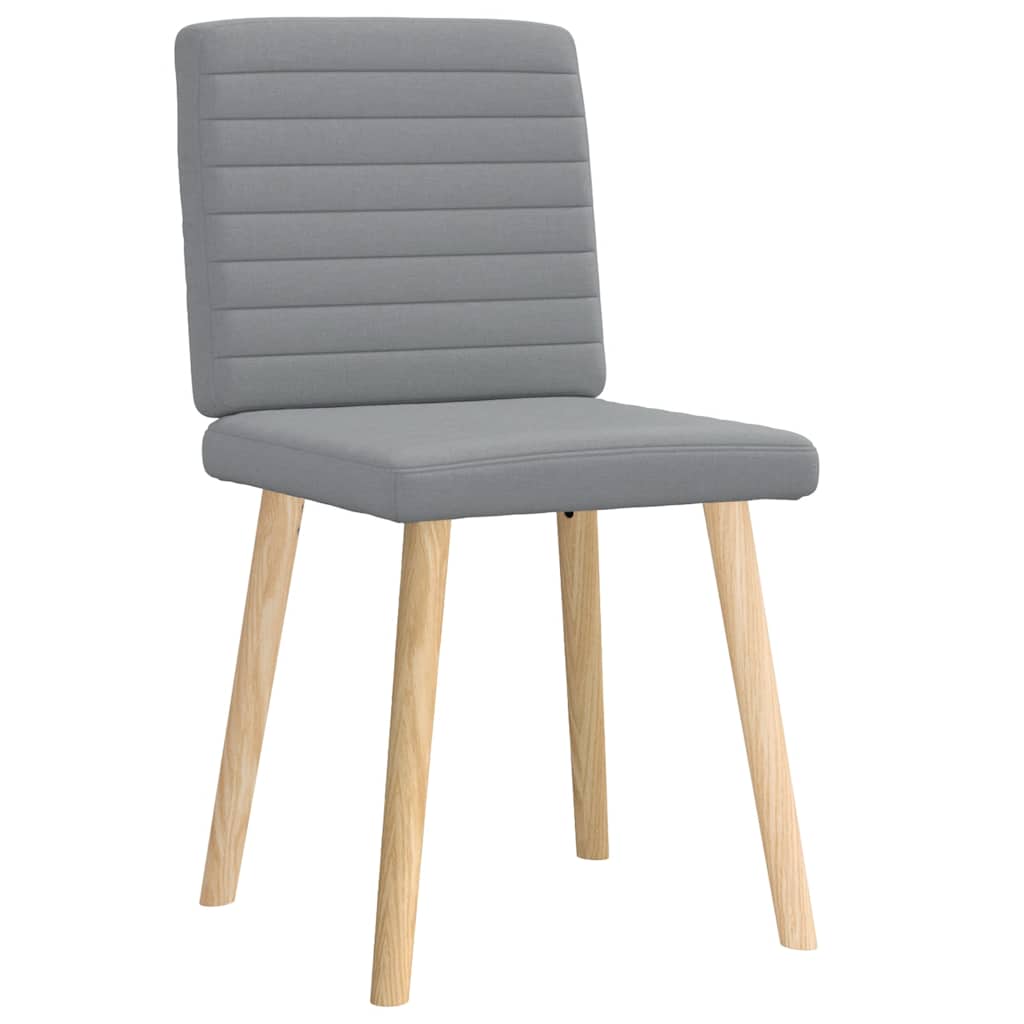 Cadeiras de jantar 2 pcs tecido cinzento-claro