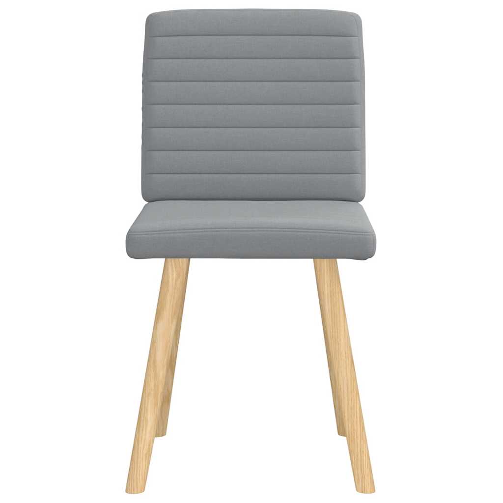Cadeiras de jantar 2 pcs tecido cinzento-claro