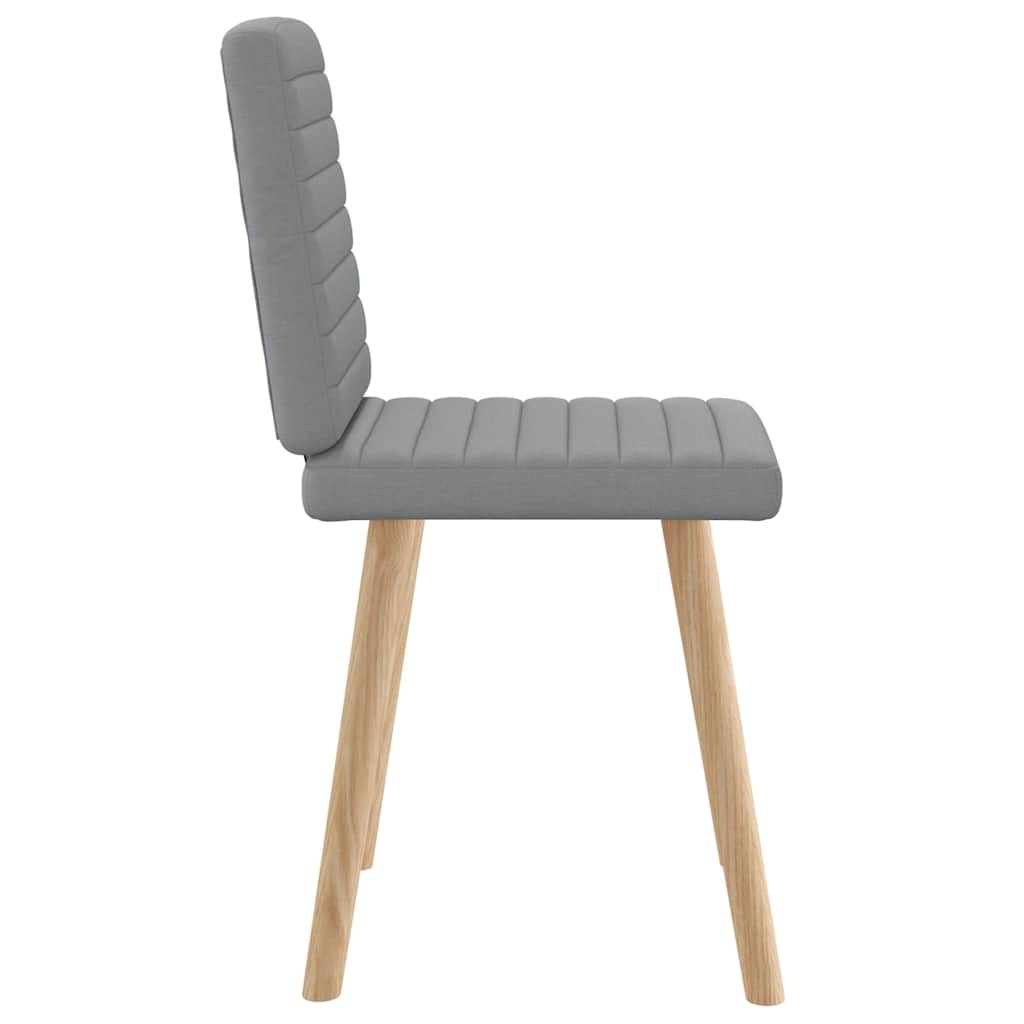 Cadeiras de jantar 2 pcs tecido cinzento-claro