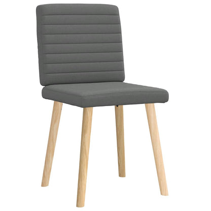 Cadeiras de jantar 2 pcs tecido cinzento-escuro