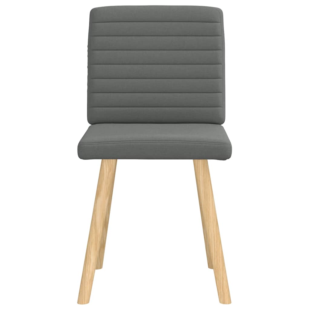 Cadeiras de jantar 2 pcs tecido cinzento-escuro