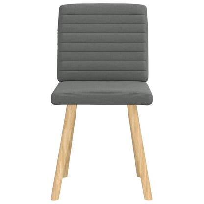 Cadeiras de jantar 2 pcs tecido cinzento-escuro