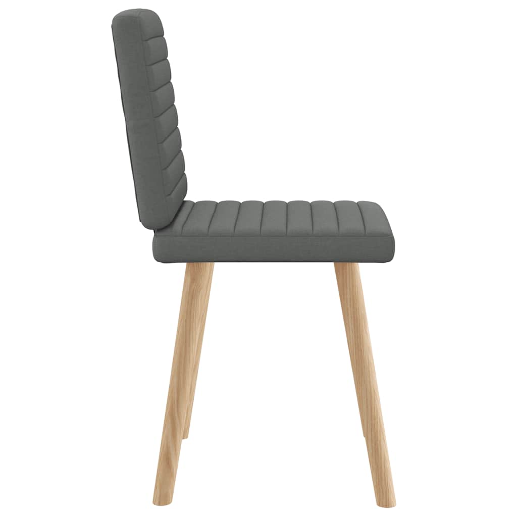 Cadeiras de jantar 2 pcs tecido cinzento-escuro