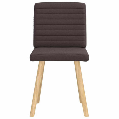 Cadeiras de jantar 2 pcs tecido castanho-escuro