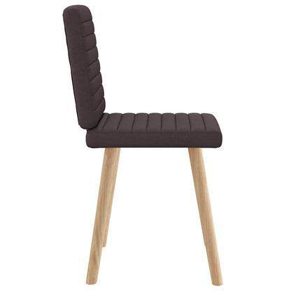 Cadeiras de jantar 2 pcs tecido castanho-escuro
