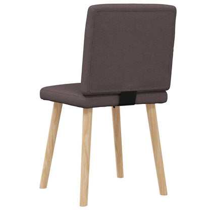 Cadeiras de jantar 2 pcs tecido castanho-escuro