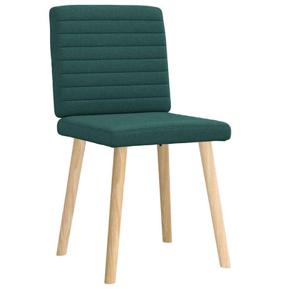 Cadeiras de jantar 2 pcs tecido verde-escuro